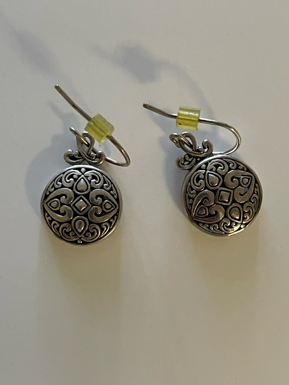 Sterling-Style Silver Filigree Drop Earrings - Silver